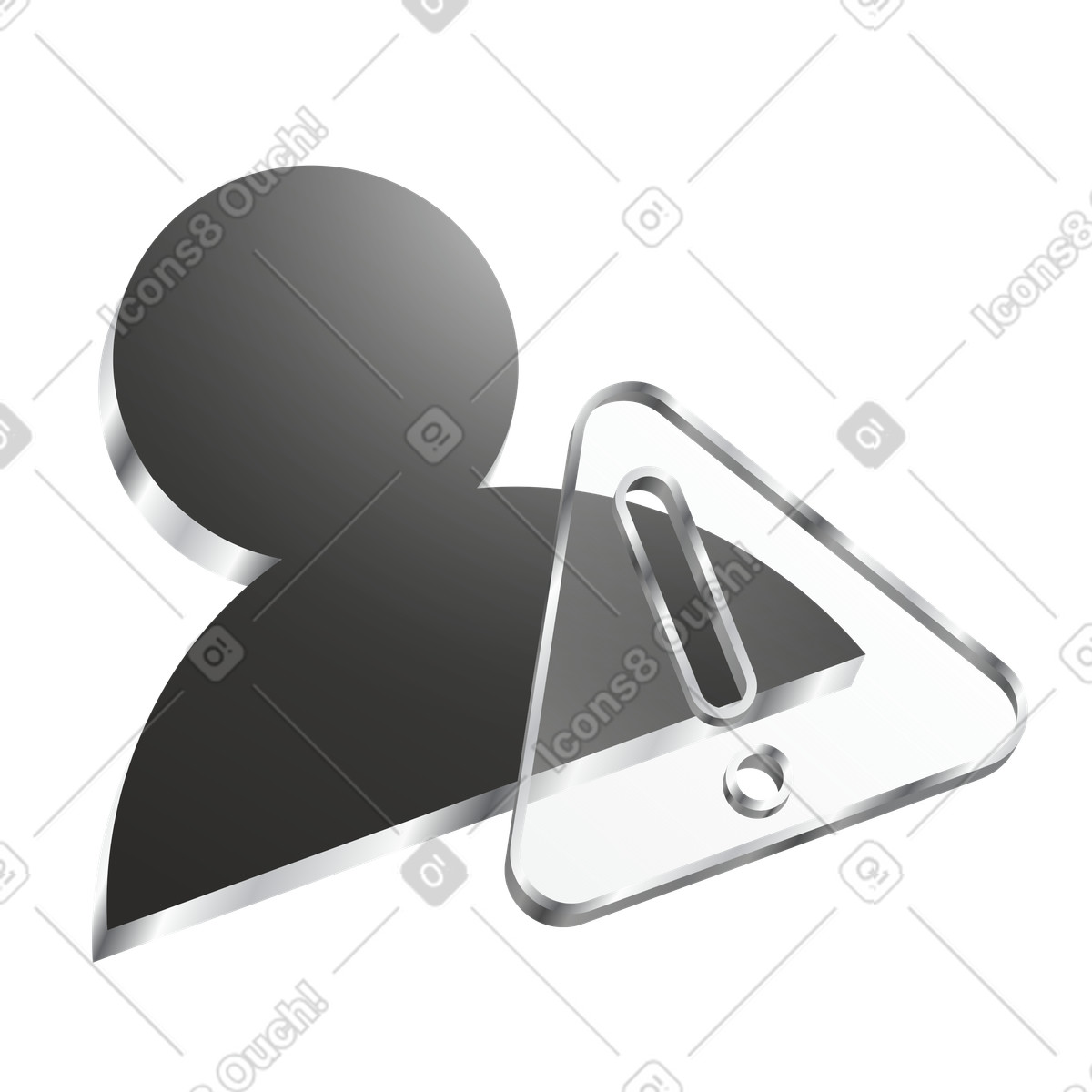 Profile error alert icon indicating account problem or restriction illustrazione in stile Token scarica in PNG, SVG