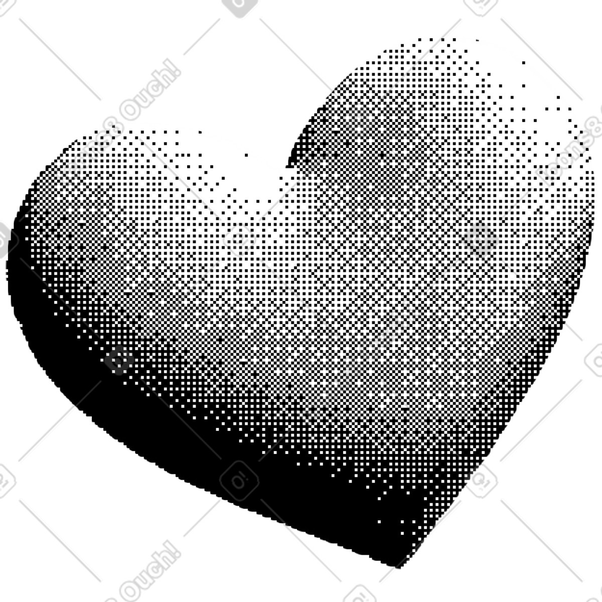 Bitmap スタイルの Heart のイラストをPNG、SVG形式でダウンロード