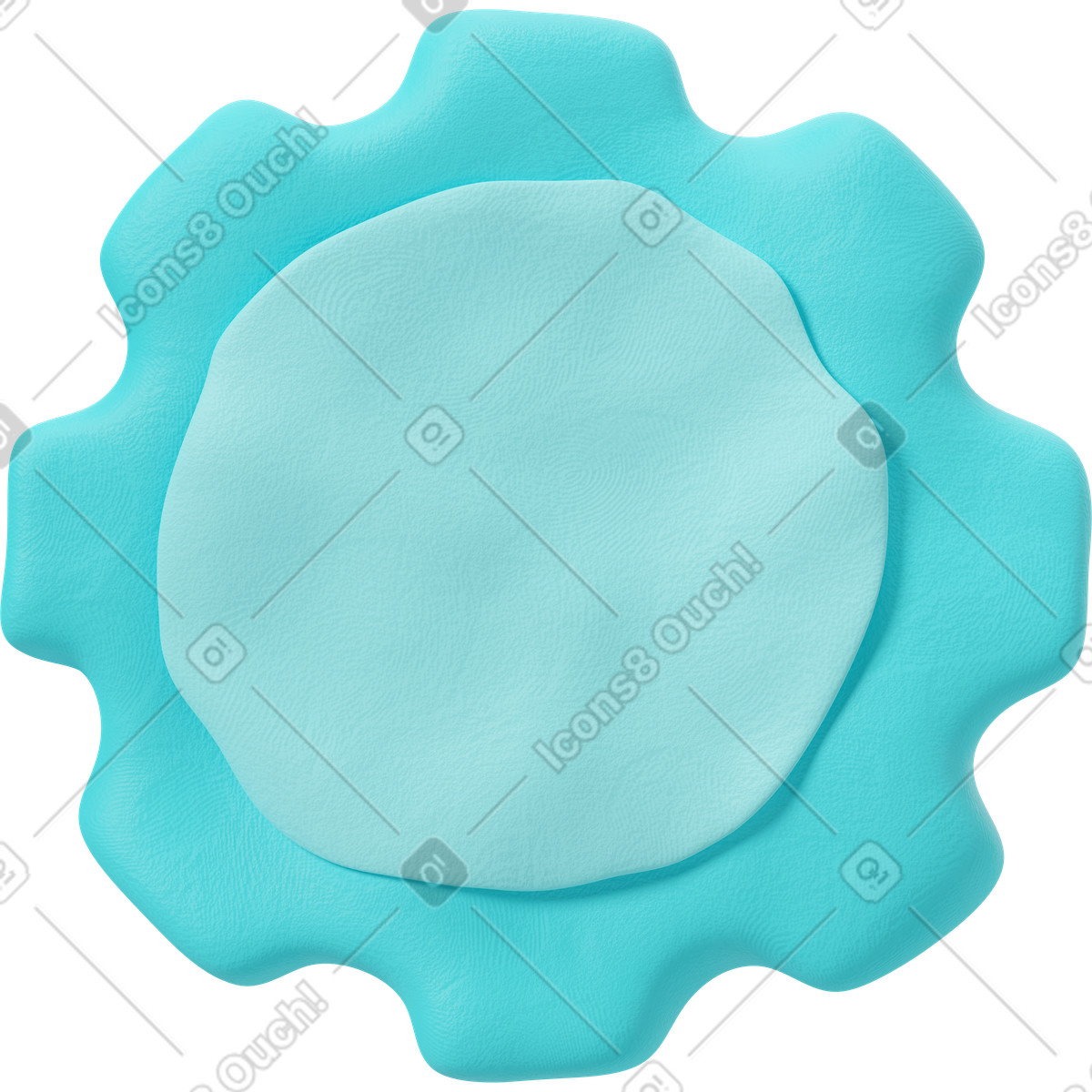 Ilustração de Engrenagem azul em no estilo 3D Plastilina para baixar em PNG, SVG
