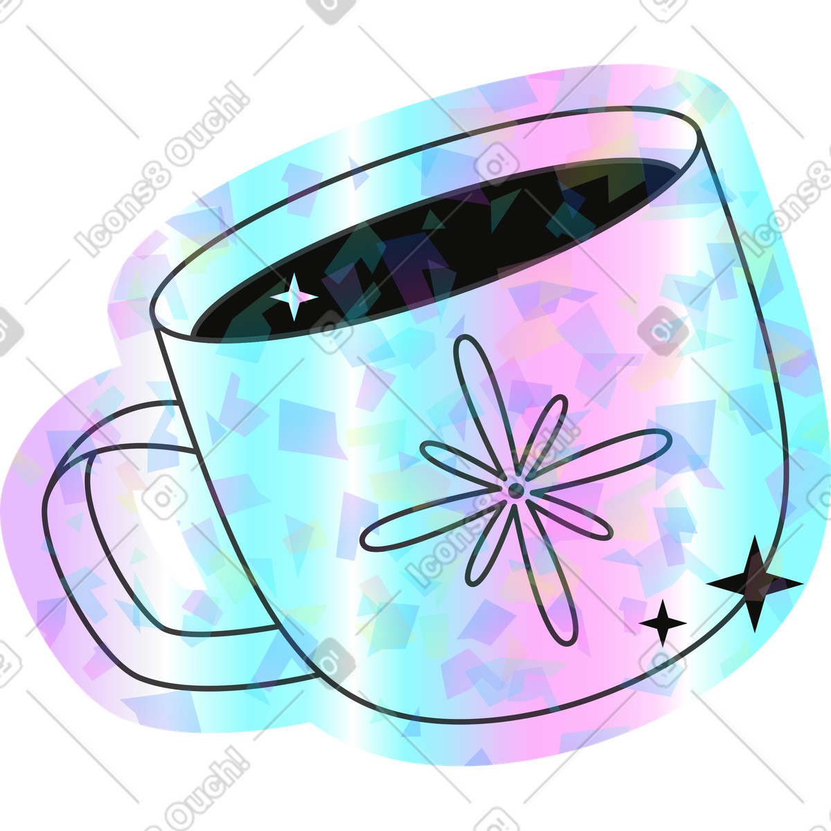 Ilustración Jarra en estilo Holostickers a descargar en PNG y SVG