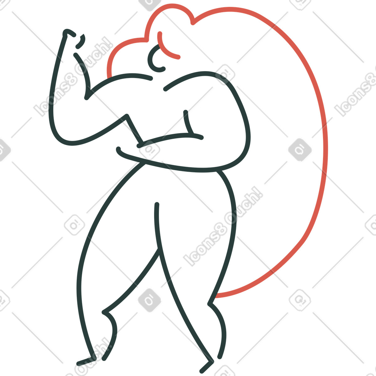 Ragazza illustrazione in stile Macaroni scarica in PNG, SVG