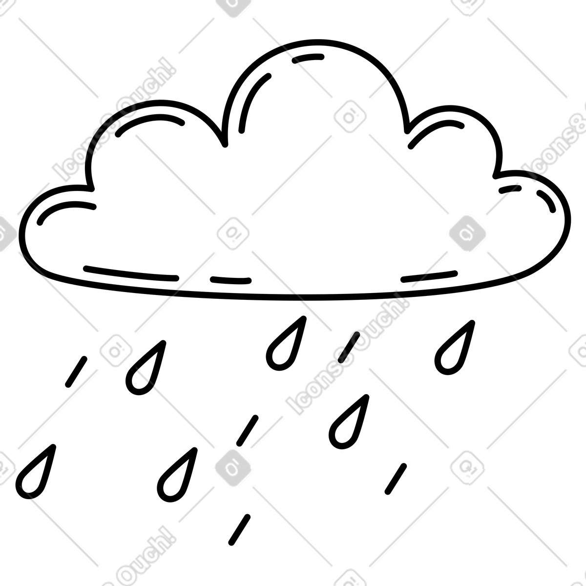 Ilustración Rain cloud with falling drops en estilo Ruby a descargar en PNG y SVG