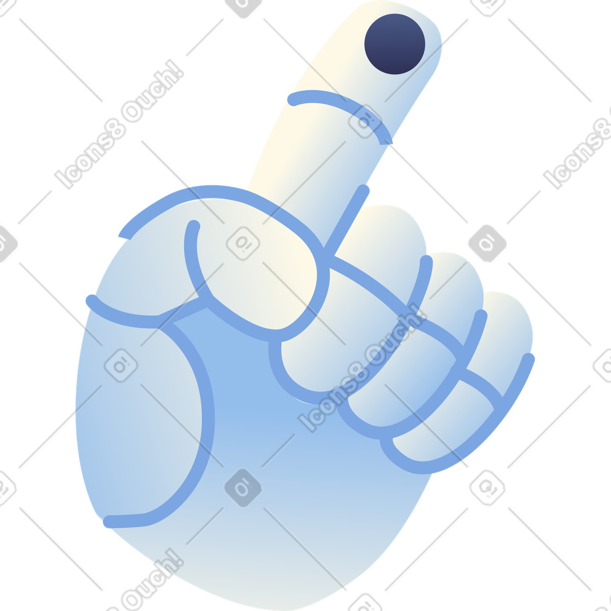 Robot hand pointing gesture illustration in Beam style download in PNG, SVG