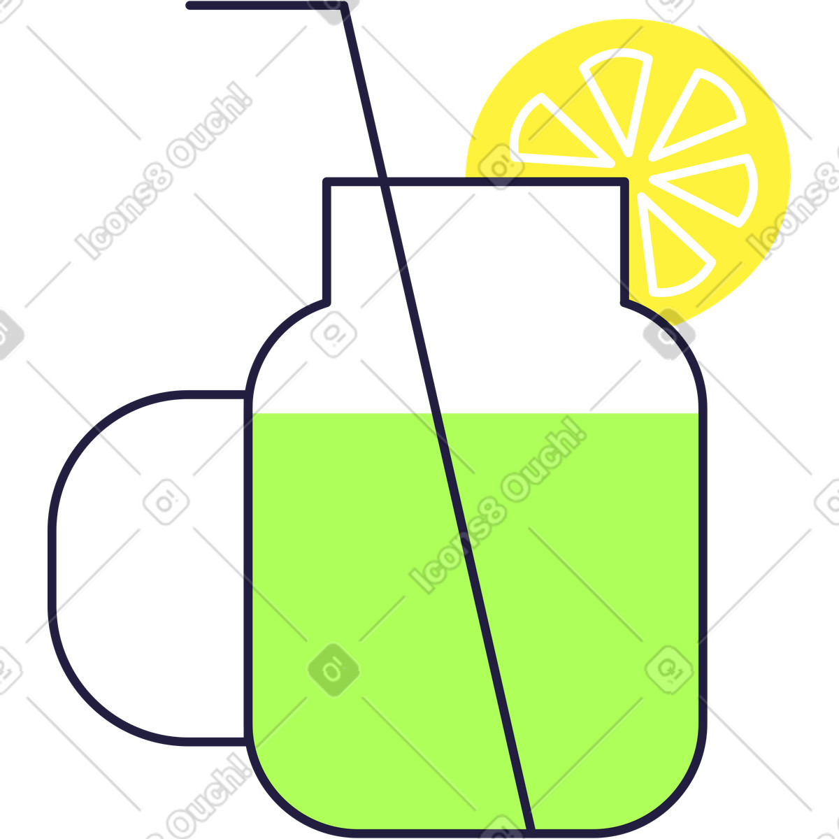 Lemonade illustration in Mellow style download in PNG, SVG