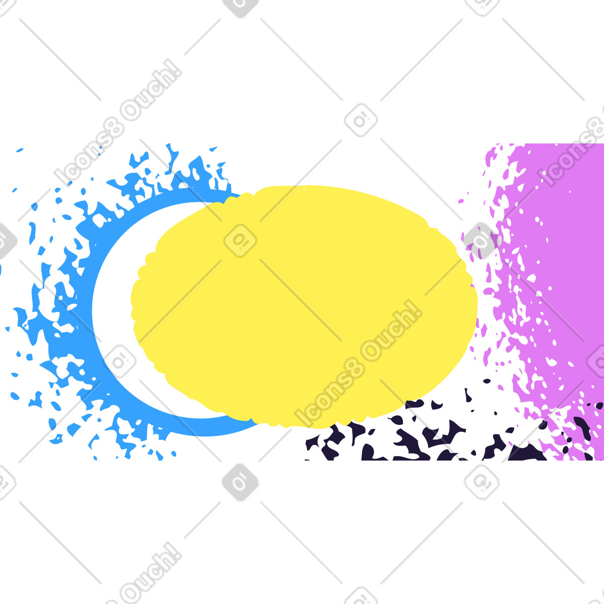 Sfondo astratto con un ovale giallo al centro per il testo illustrazione in stile Experimental scarica in PNG, SVG
