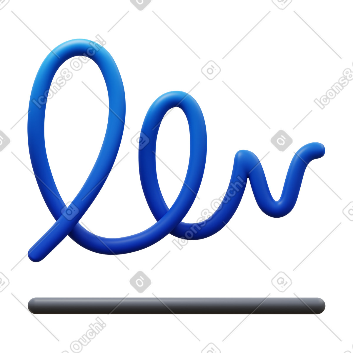Firma illustrazione in stile 3D Fluency scarica in PNG, SVG