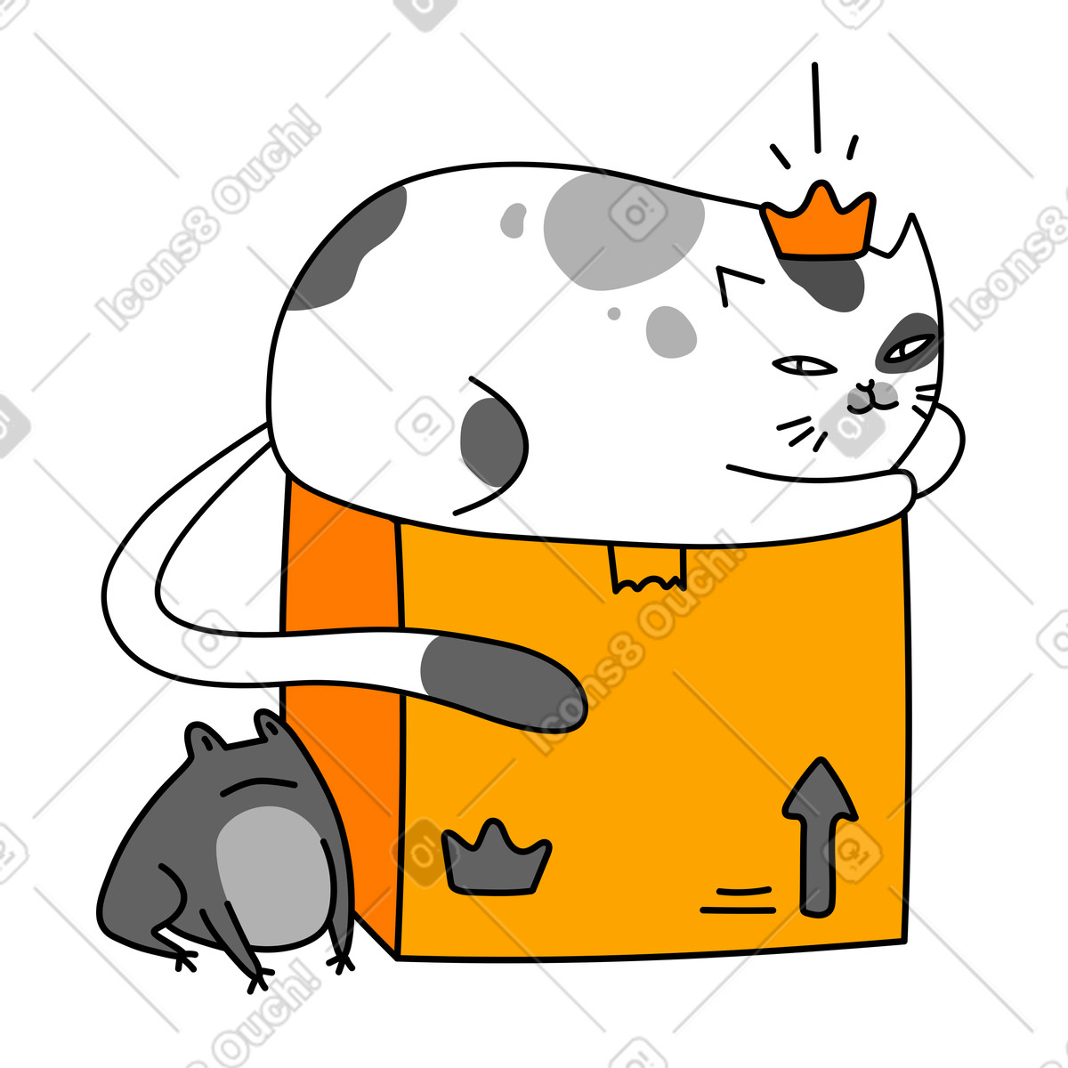 Re degli animali illustrazione in stile Purr scarica in PNG, SVG