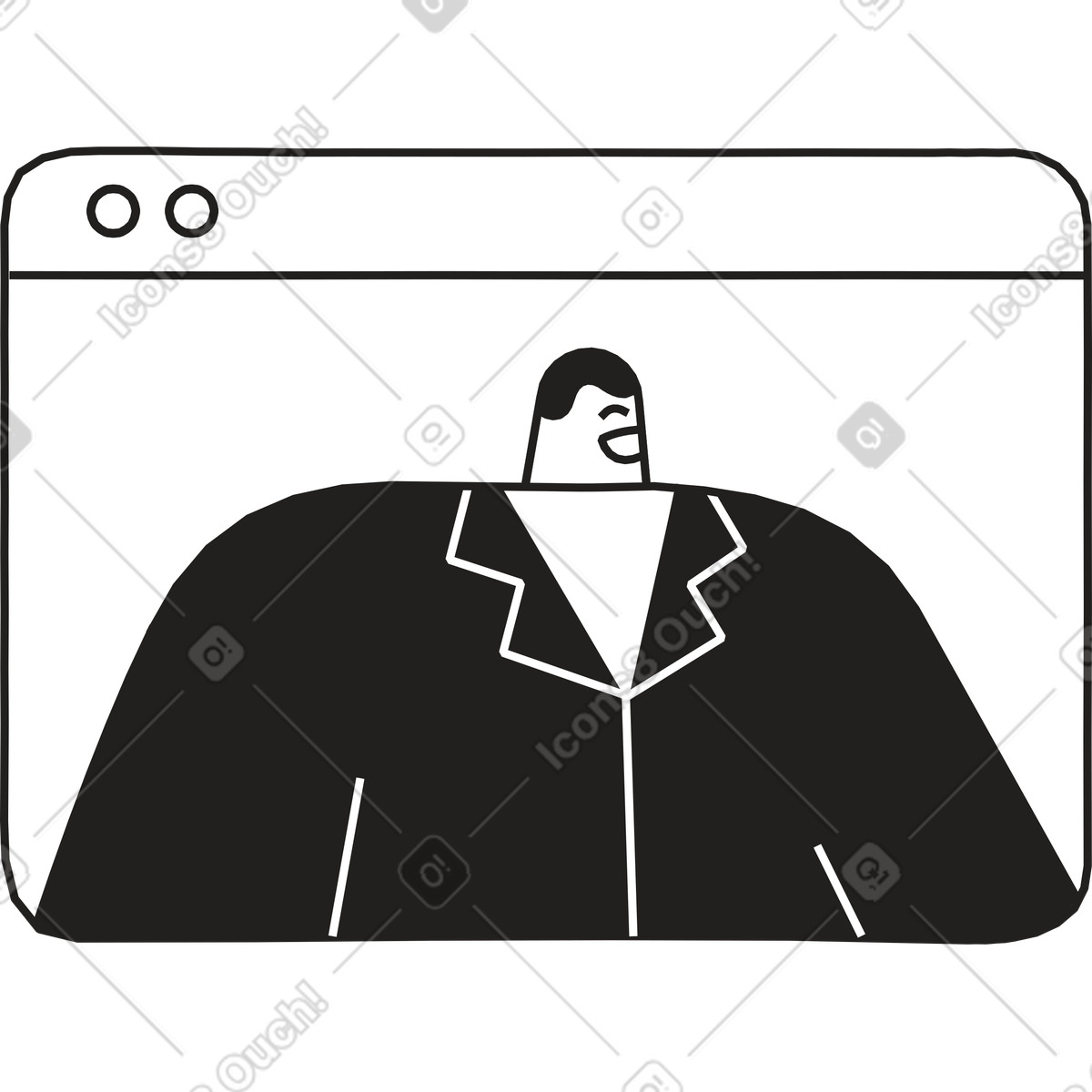 Ilustración Hombre en la ventana del navegador estilo Dazzle Line a descargar PNG y SVG