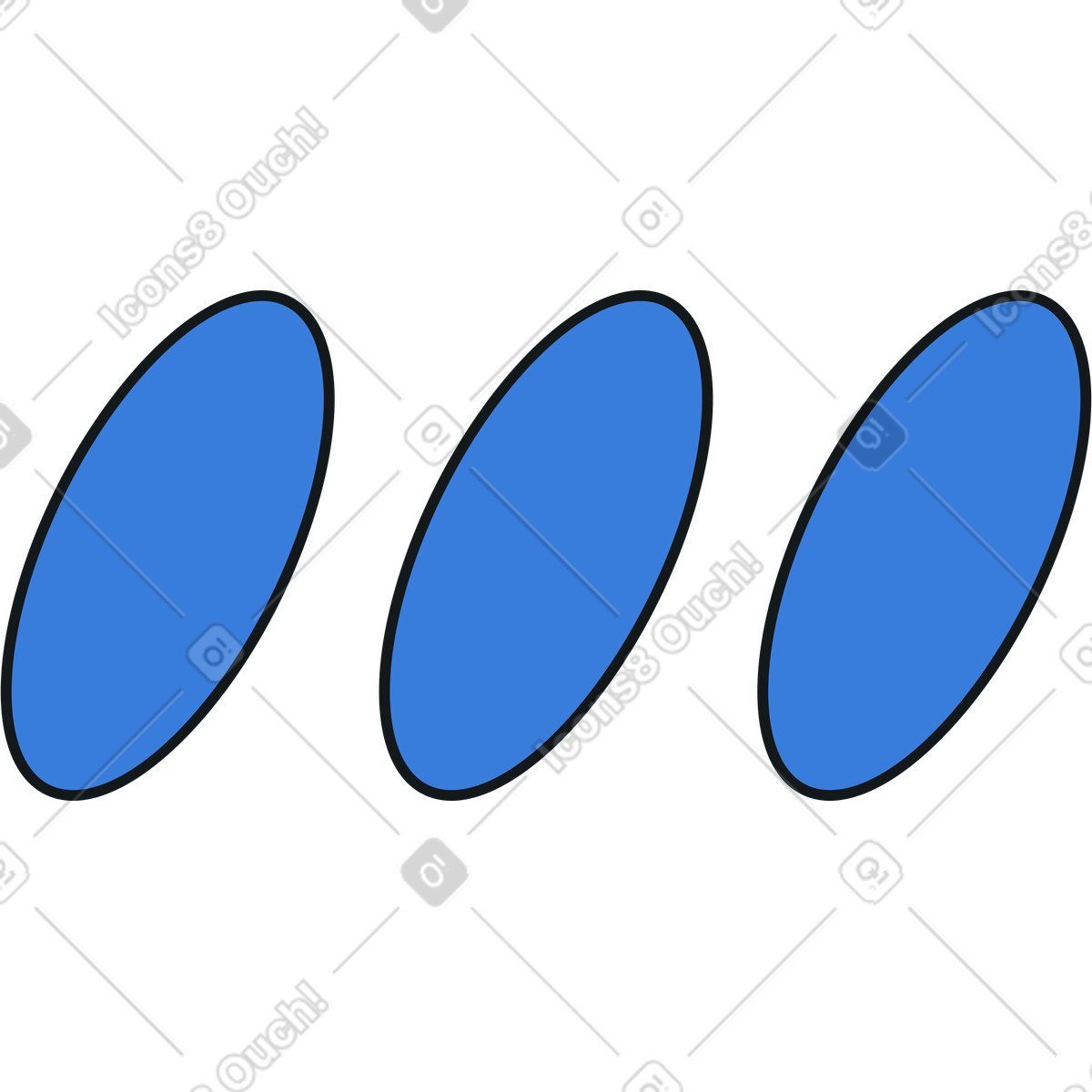 Three ovals illustration in Midnight style download in PNG, SVG
