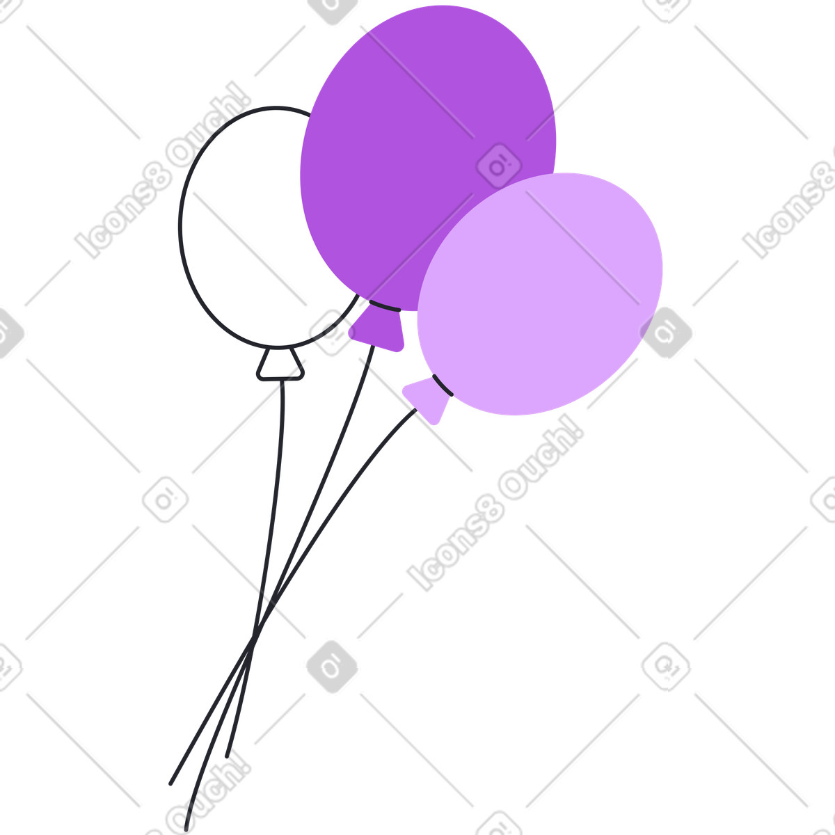 Balloons illustration in Grapy style download in PNG, SVG