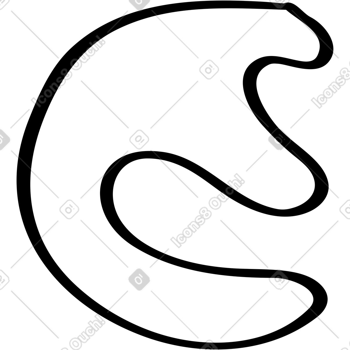 Illustration Lettre spot e dans le style Twirl à télécharger aux formats PNG, SVG
