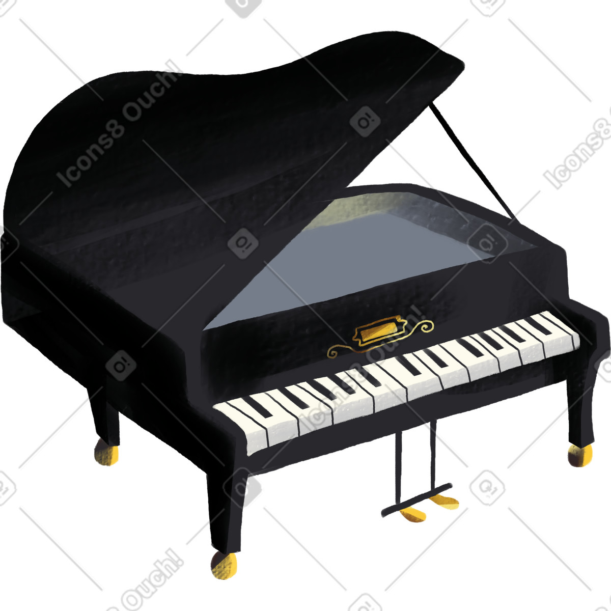 Piano-Illustration im Sunday-Stil als Download in PNG, SVG