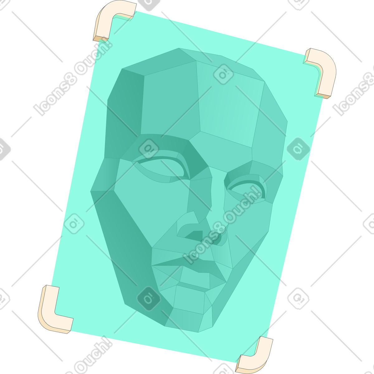 Ilustração de Moldura identificação facial em no estilo Kit para baixar em PNG, SVG