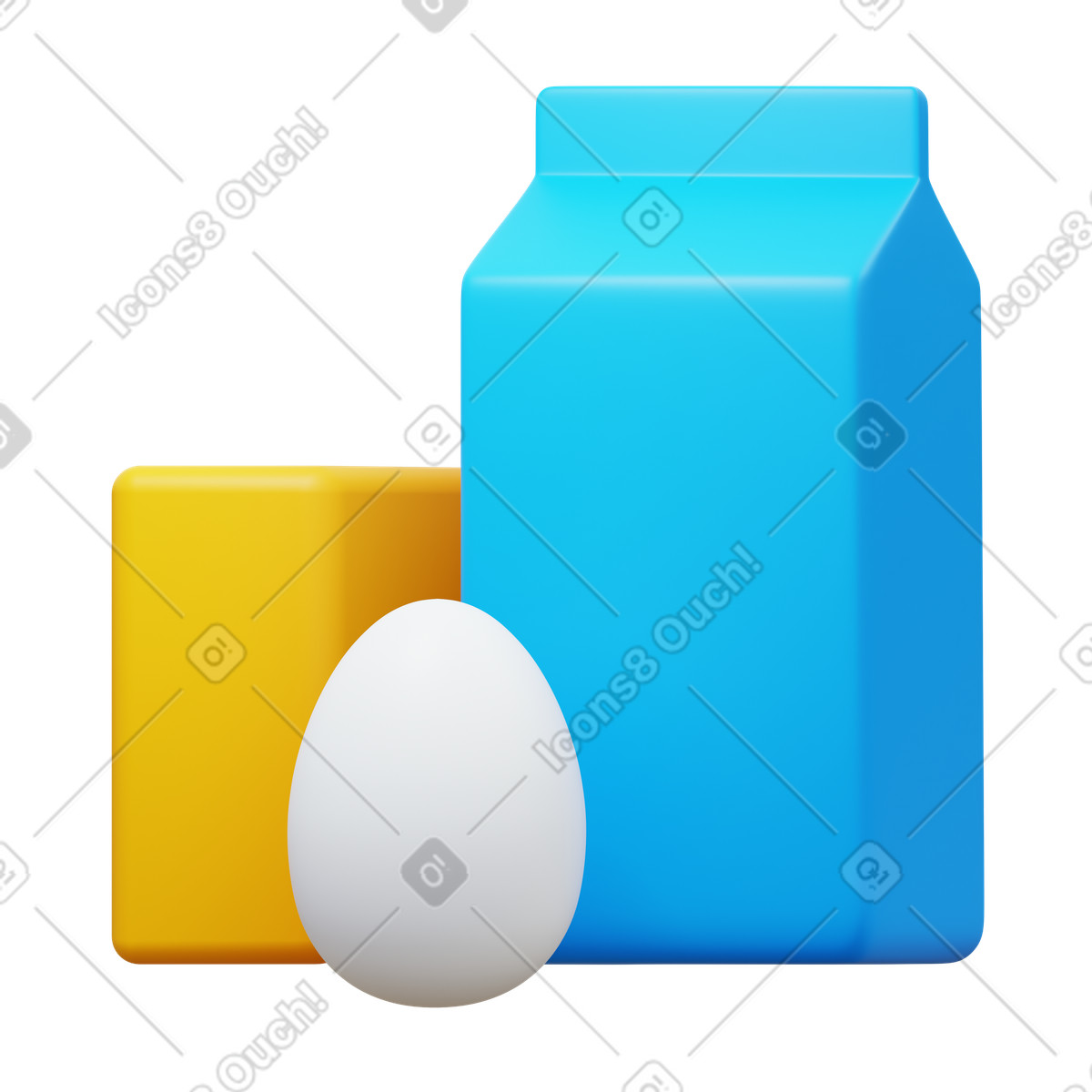 下载 3D Fluency 风格的 Ingredients for cooking 插画，支持 PNG、SVG 格式