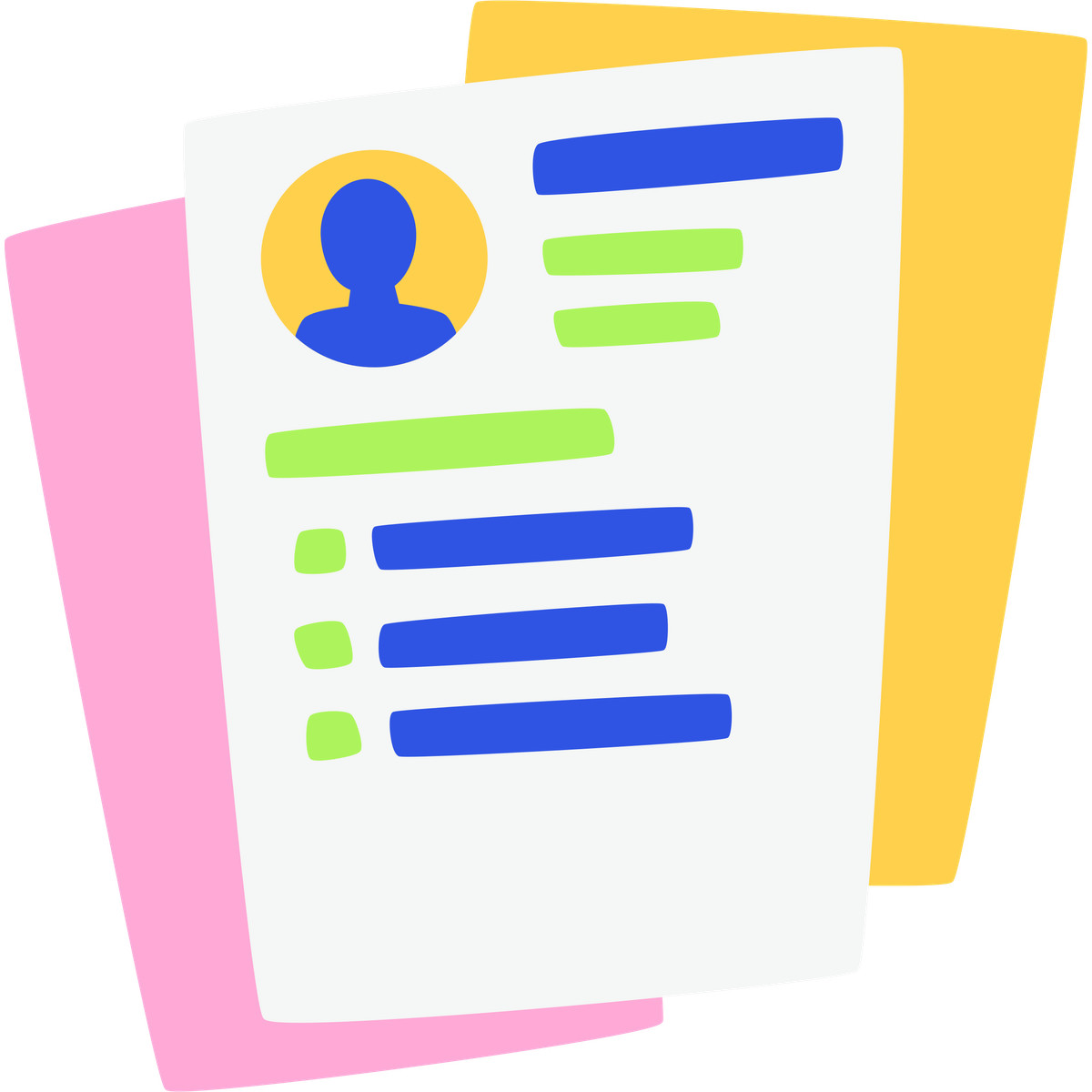 Resume sheets illustration in Bouncy style download in PNG, SVG