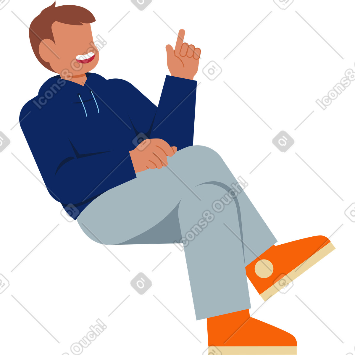Catchy スタイルの 男が何か言っている のイラストをPNG、SVG形式でダウンロード