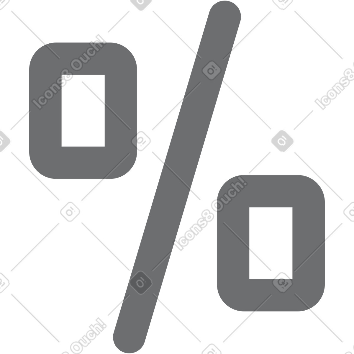 Ilustração de Sinal porcentagem em no estilo Incut para baixar em PNG, SVG