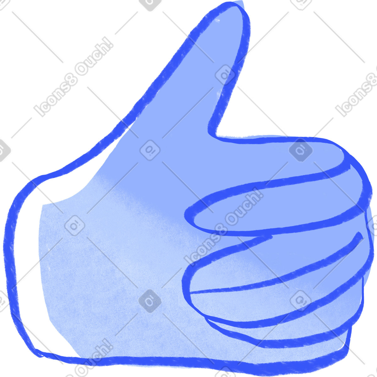 下载 Quirky 风格的 Thumbs up symbol 插画，支持 PNG、SVG 格式