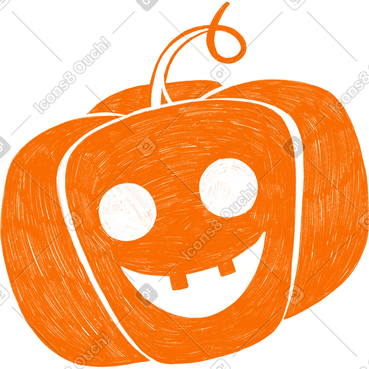 Ilustração de Orange pumpkin with a cheerful look for halloween em no estilo Biro para baixar em PNG, SVG
