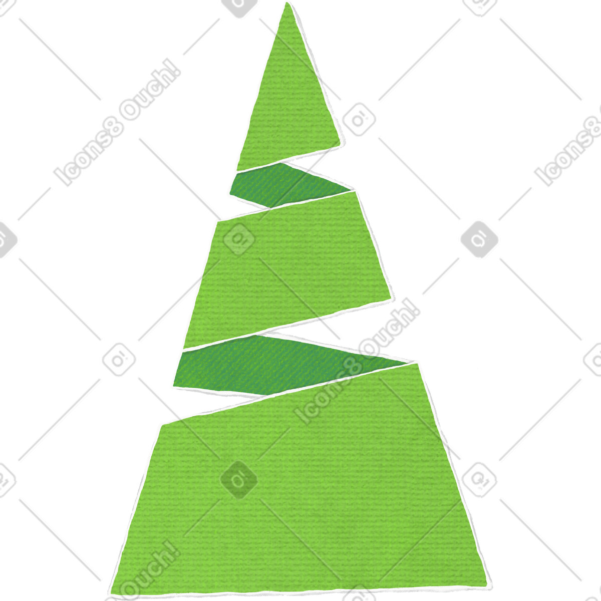Ilustração de Árvore natal verde em no estilo Crafty para baixar em PNG, SVG