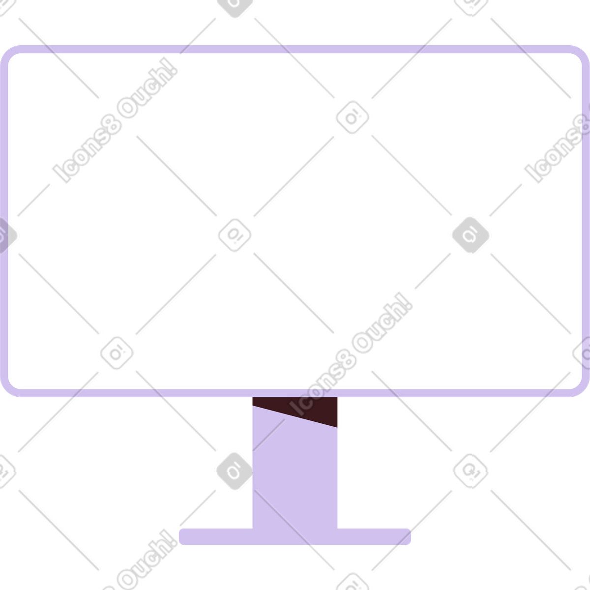 Ilustración Monitor de computadora en estilo Folks a descargar en PNG y SVG