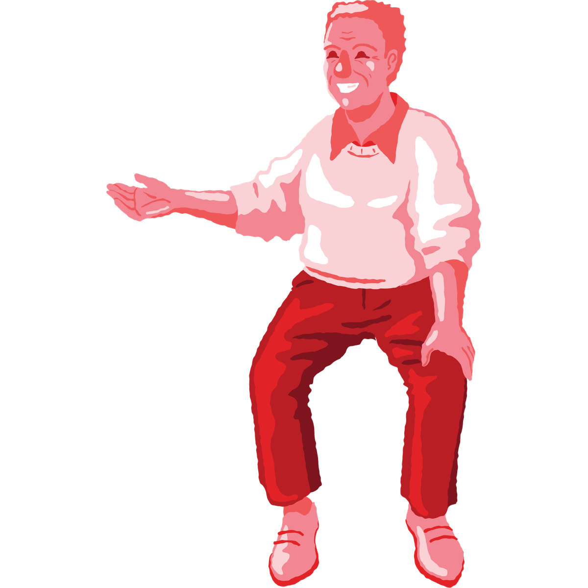 Cherry スタイルの Old man sitting のイラストをPNG、SVG形式でダウンロード