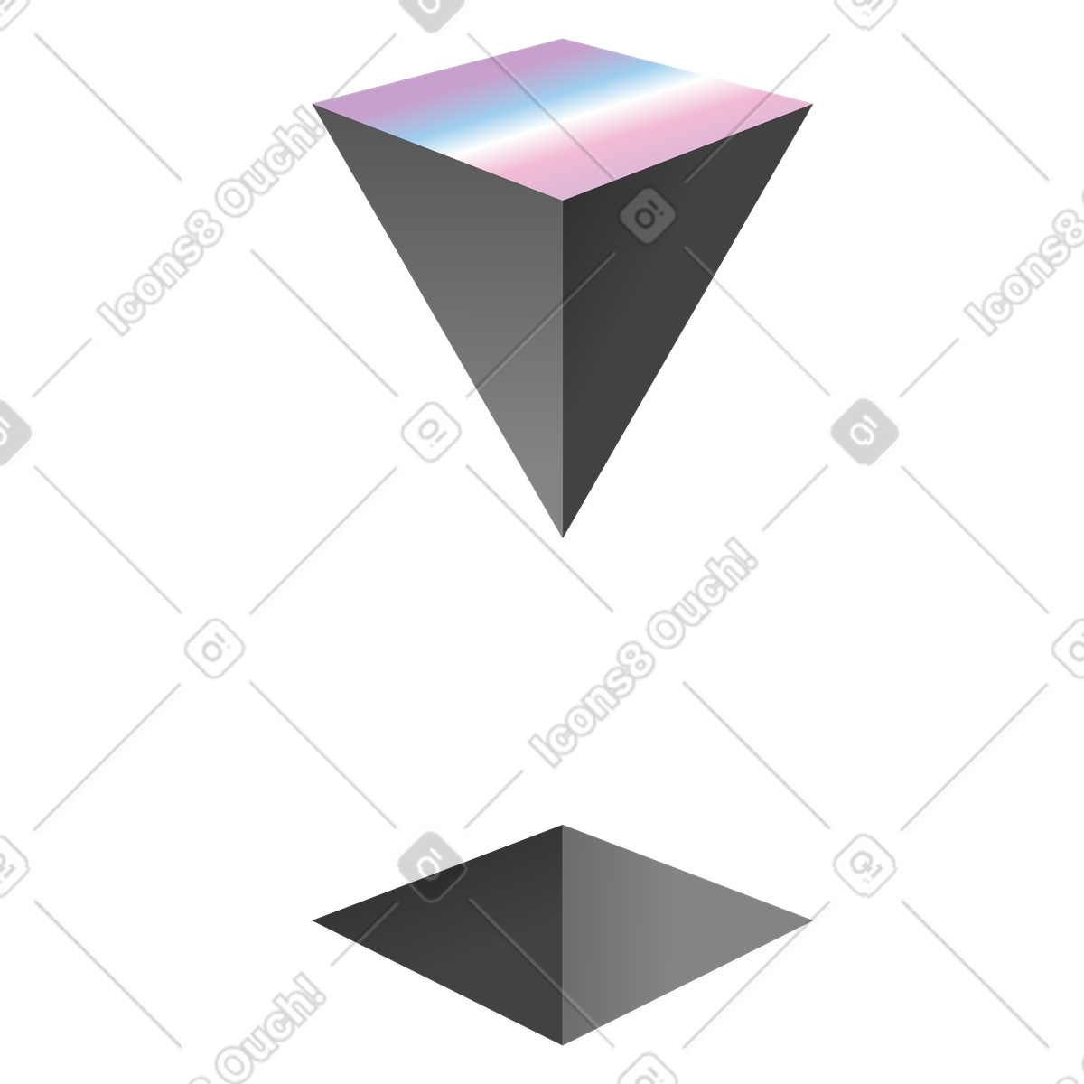 Abstract inverted pyramid over hole, Conceptual depth and perception illustration in Experimental style download in PNG, SVG