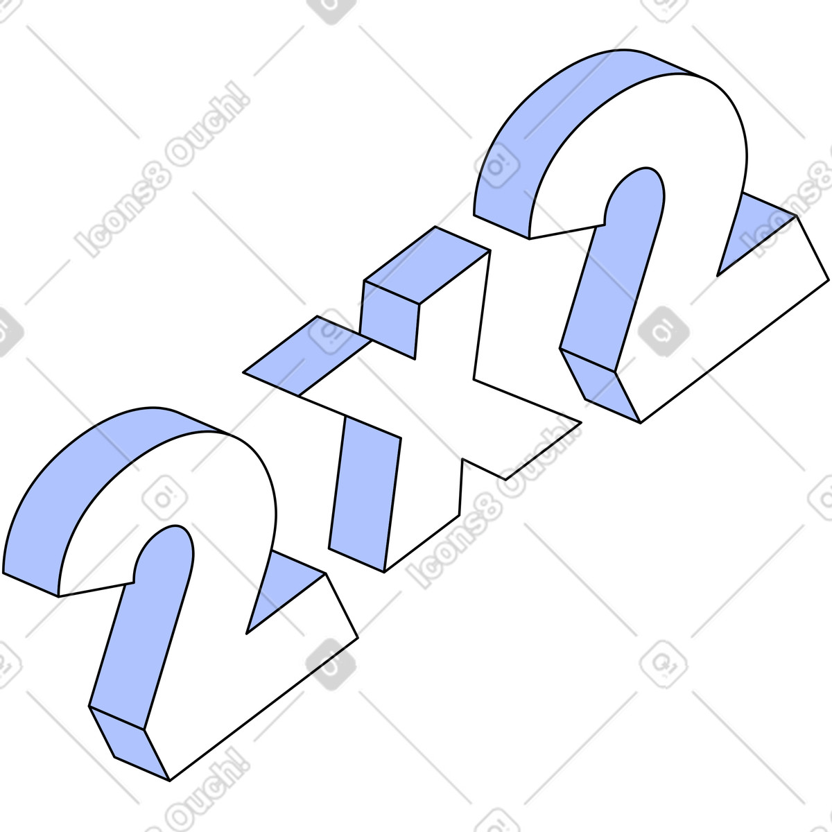 Lettering 2x2 text illustration in Techny style download in PNG, SVG