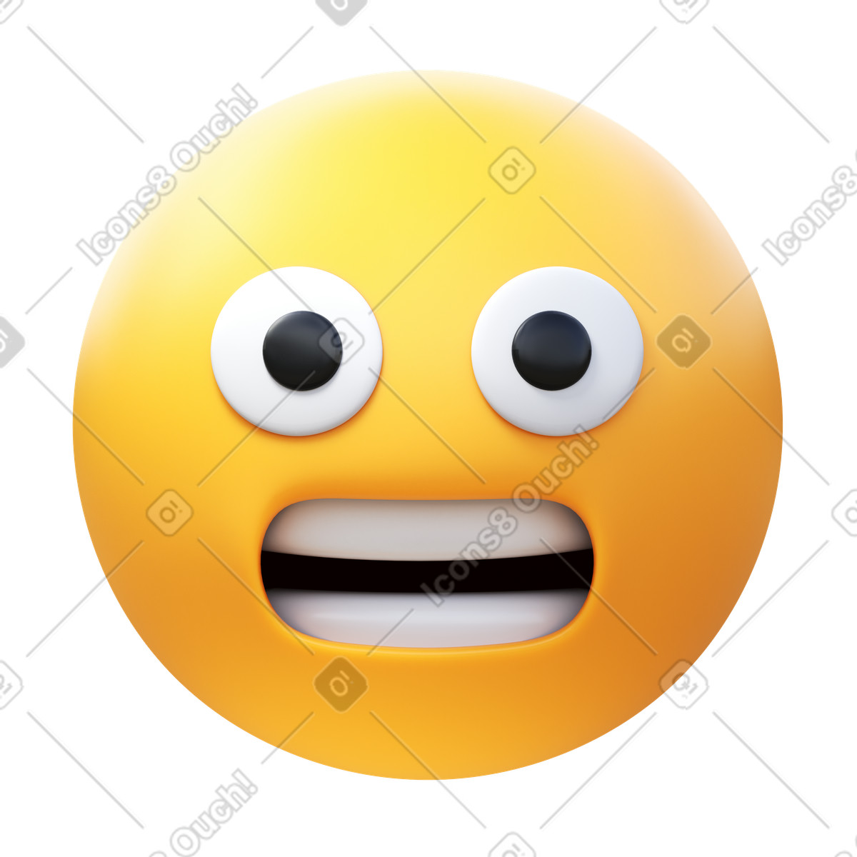 Grimacing face illustration in 3D Fluency style download in PNG, SVG