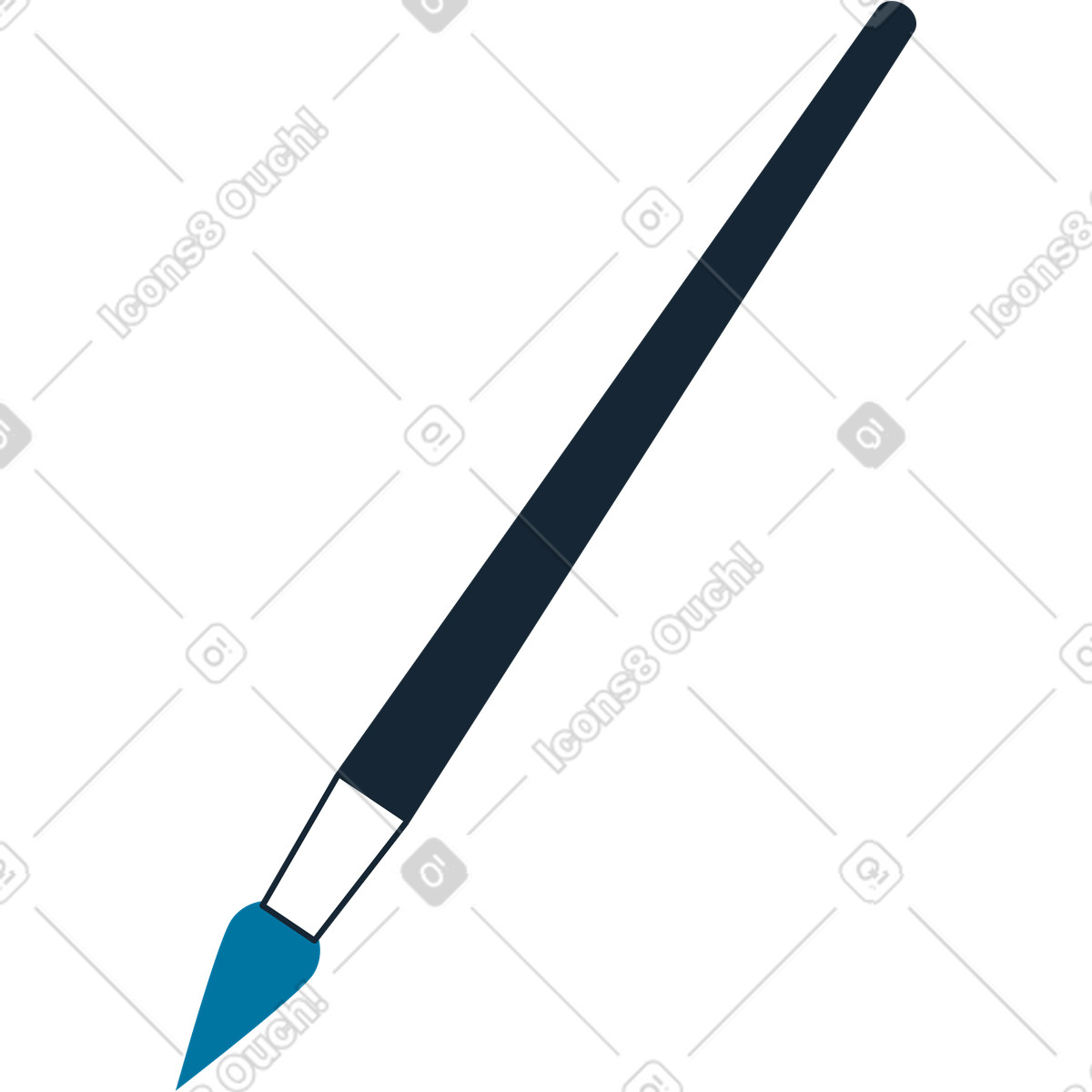 Pennello nero illustrazione in stile Indigo scarica in PNG, SVG