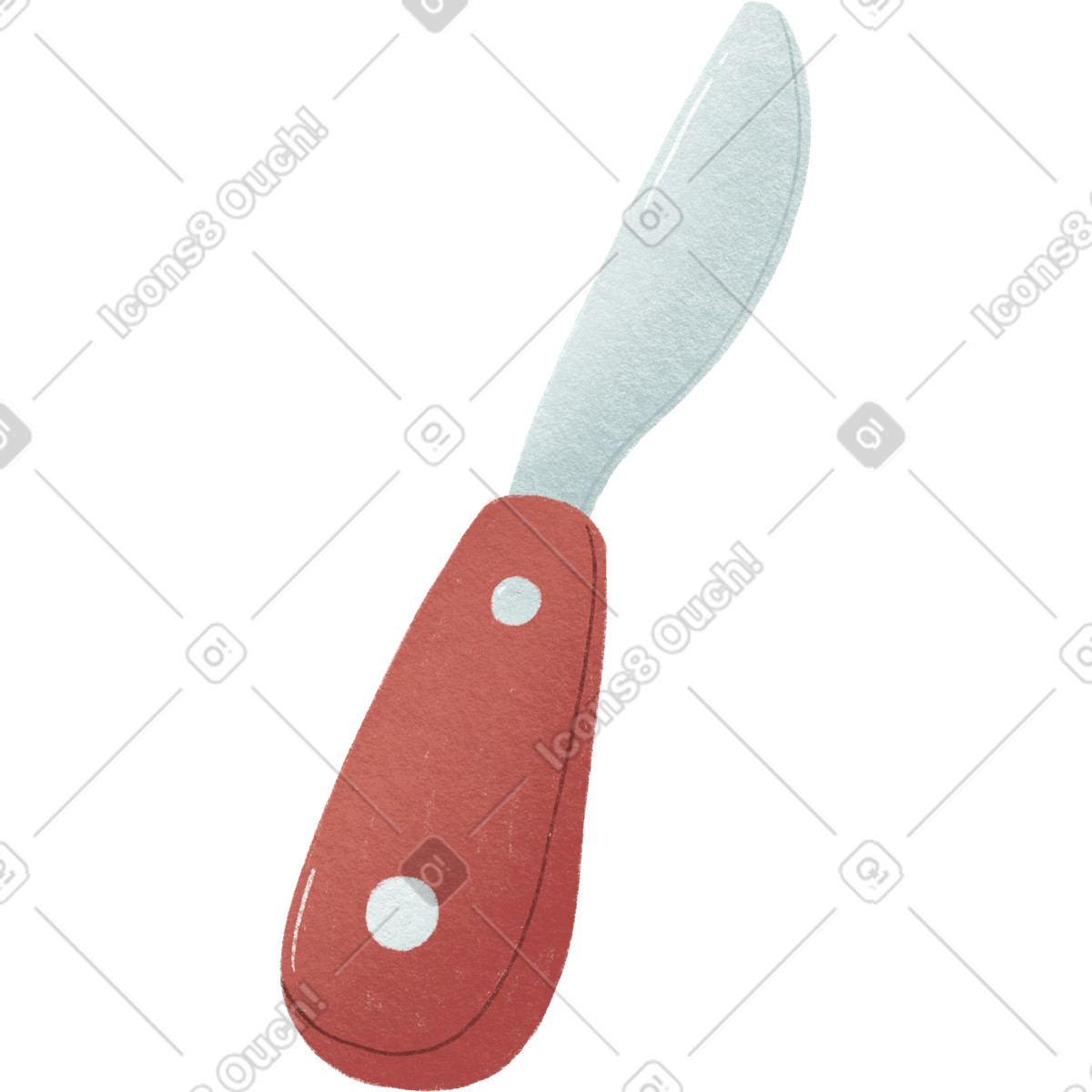 Knife with a red handle illustrazione in stile Woolly scarica in PNG, SVG