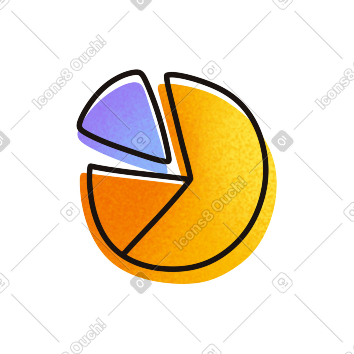 Flow 스타일의 파이 차트 아이콘 일러스트레이션 PNG, SVG 다운로드