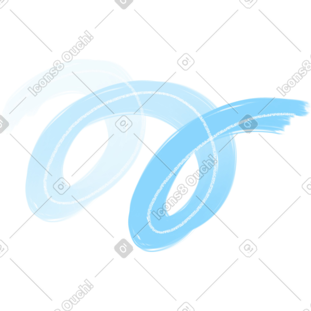 Spiral two blue illustration in Doodle style download in PNG, SVG