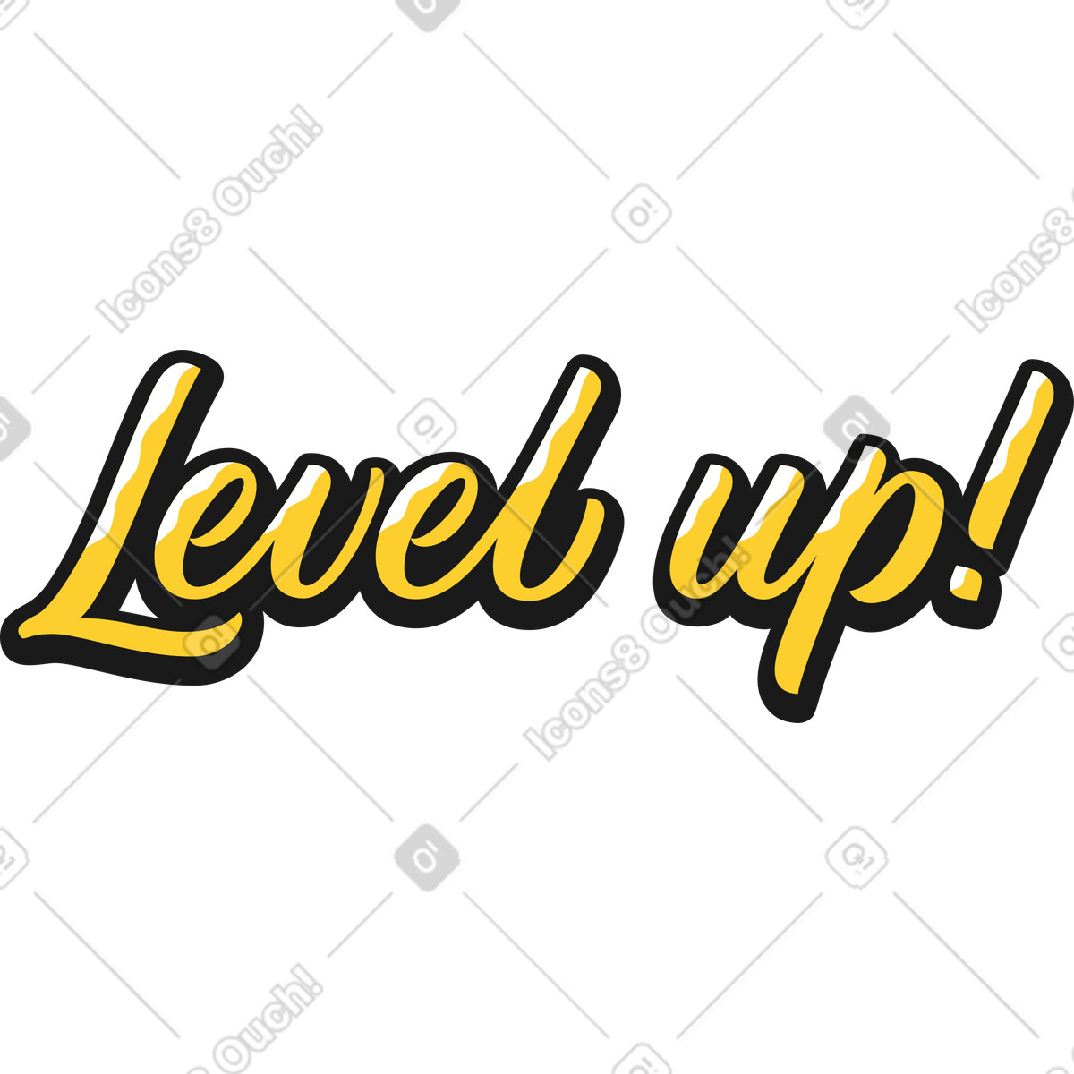 Ilustração de Lettering level up em no estilo Taxi para baixar em PNG, SVG