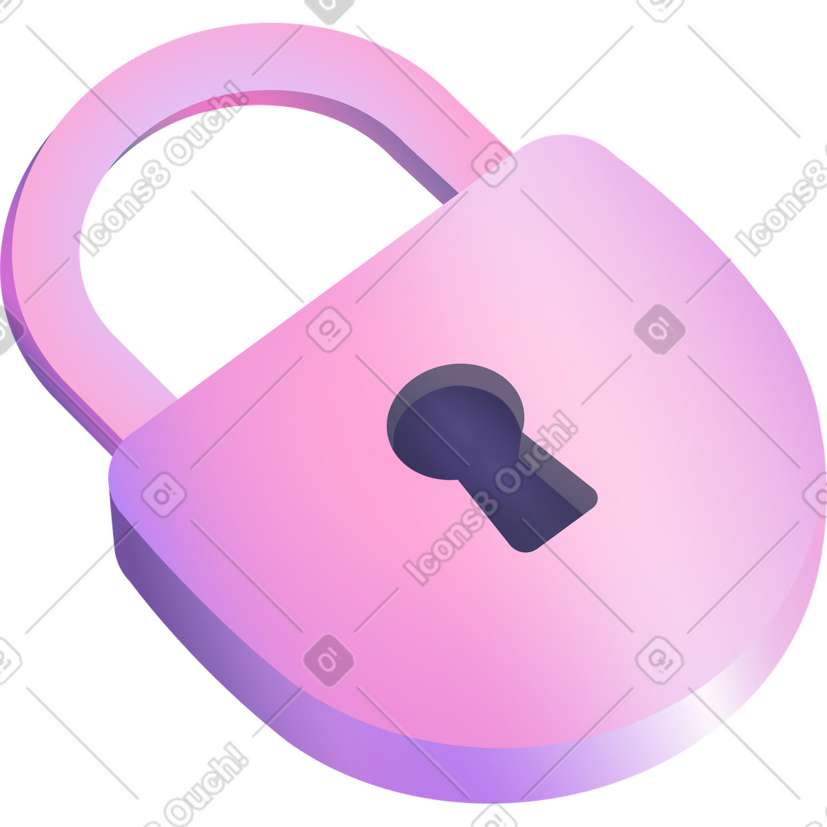 Closed lock illustration in Isotech style download in PNG, SVG