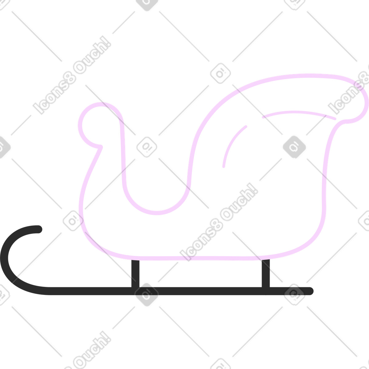 Illustration Une luge dans le style Marginalia à télécharger aux formats PNG, SVG