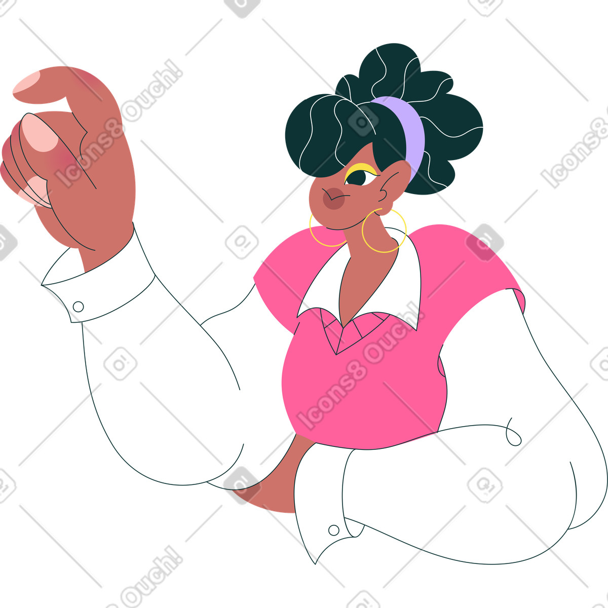 Florid スタイルの 何かを保持している女性 itorso n ピンクのベスト のイラストをPNG、SVG形式でダウンロード