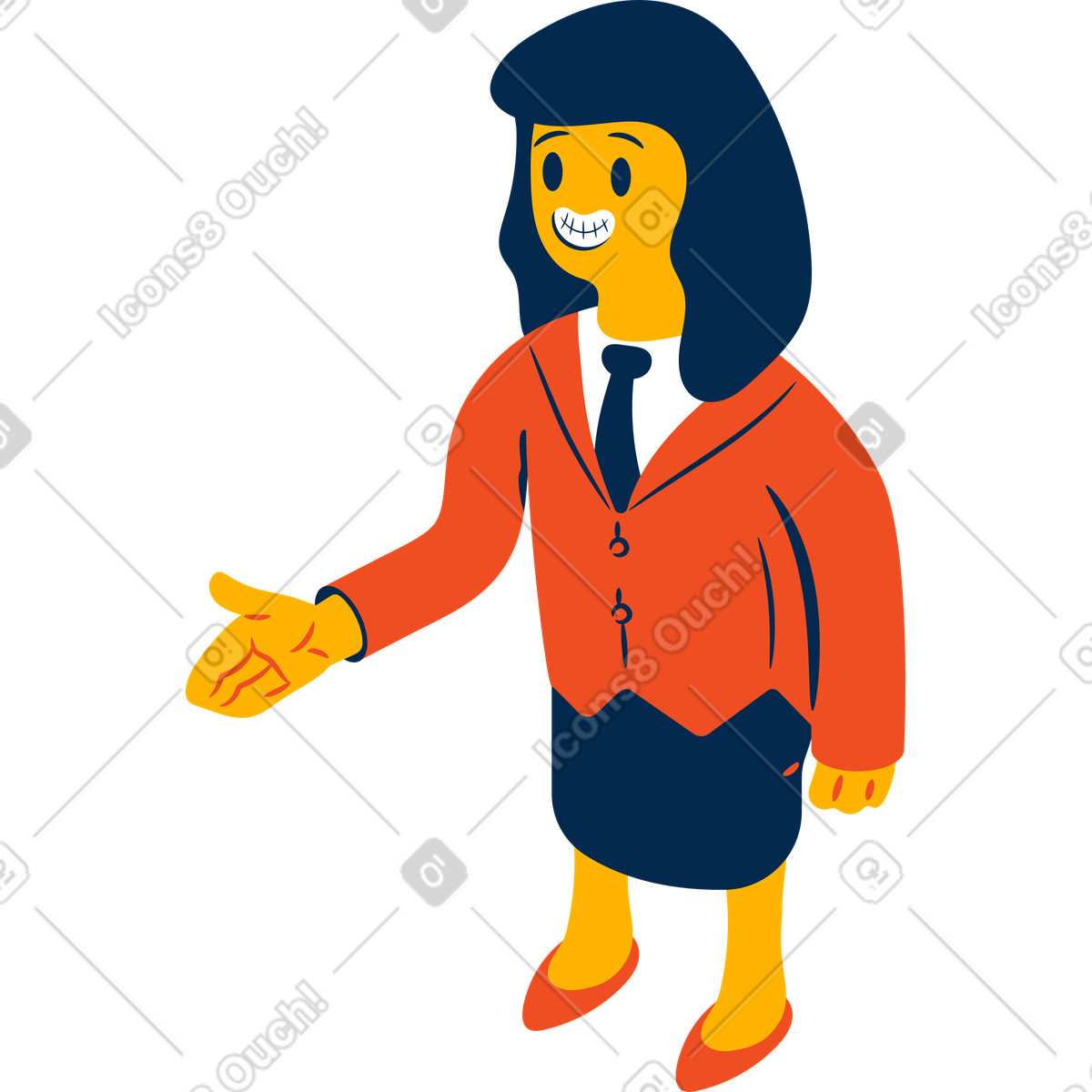 Illustration Businesswoman dans le style Flame à télécharger aux formats PNG, SVG