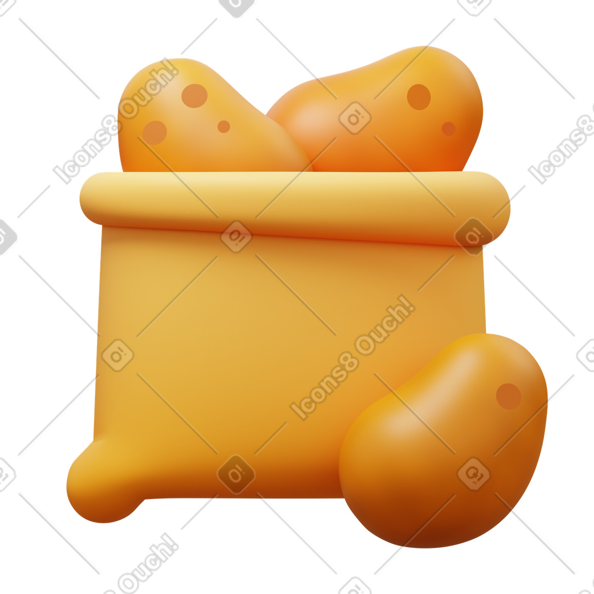 Vegetables bag illustration in 3D Fluency style download in PNG, SVG