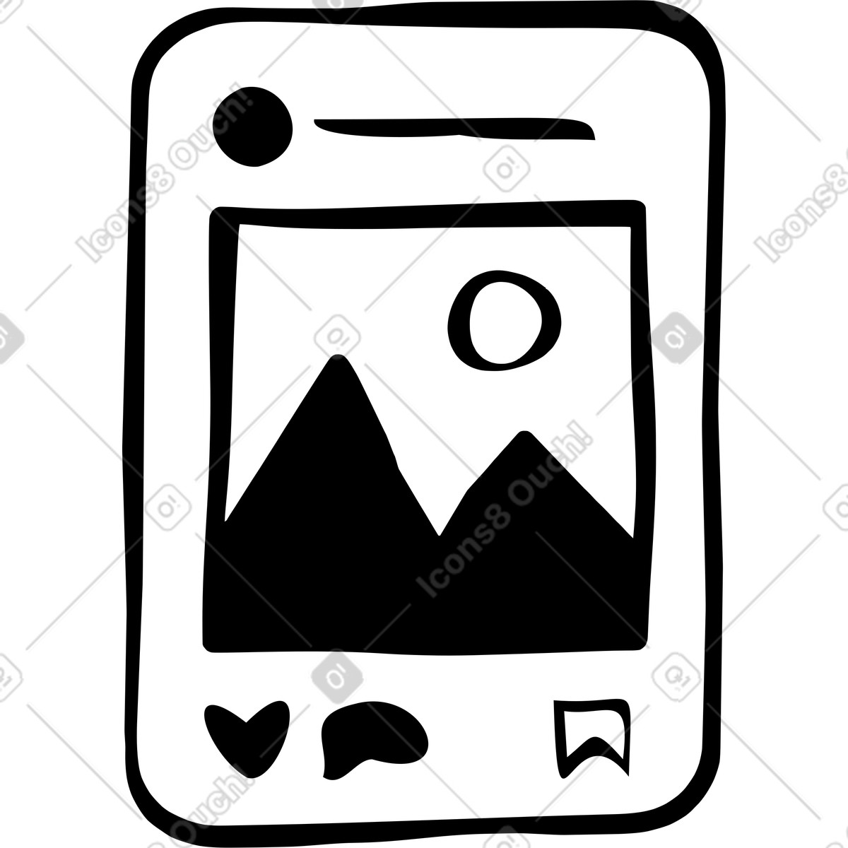 Post illustration in Journal style download in PNG, SVG