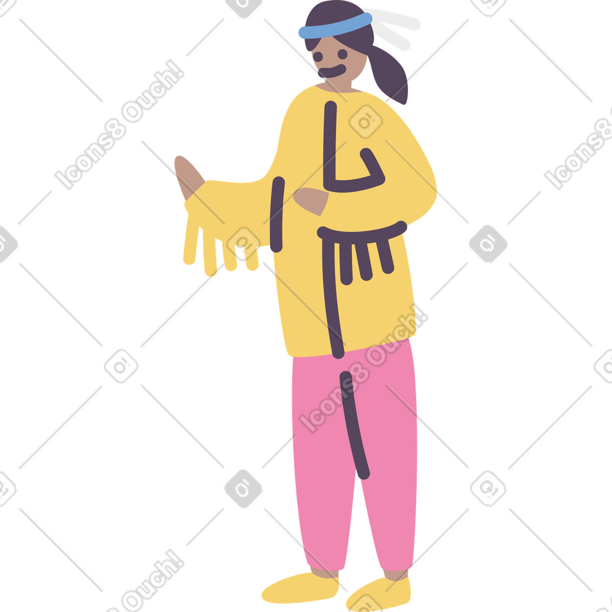 Indian man illustration in Pluto style download in PNG, SVG