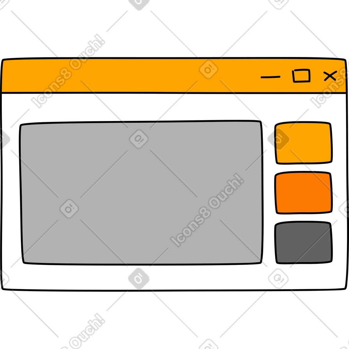 Browser window illustration in Purr style download in PNG, SVG