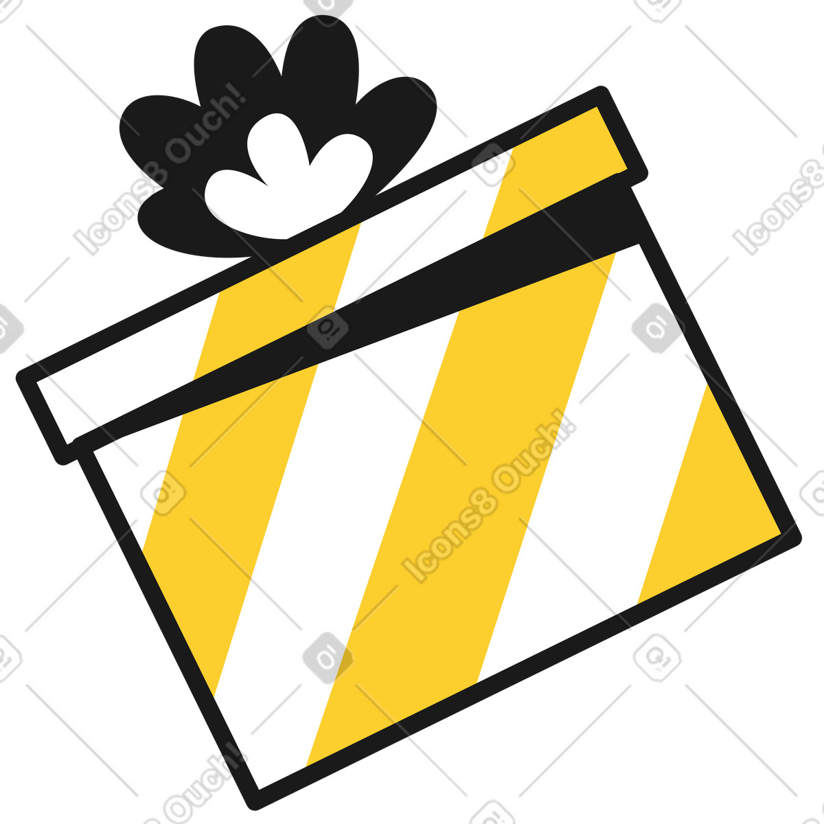 Gift illustration in Taxi style download in PNG, SVG