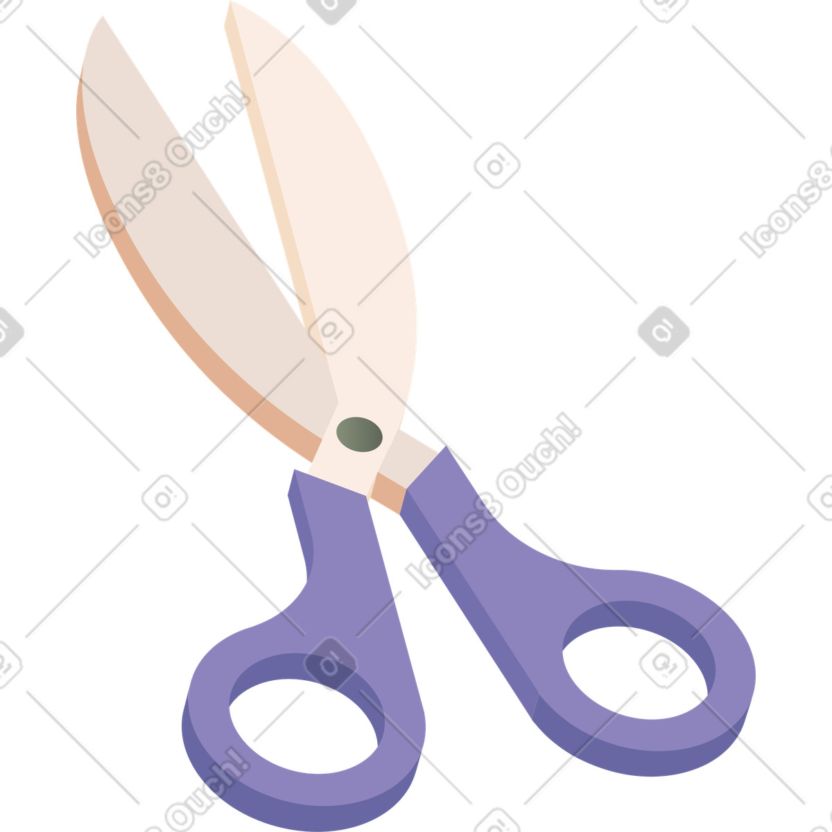 Scissors illustration in Coworking style download in PNG, SVG