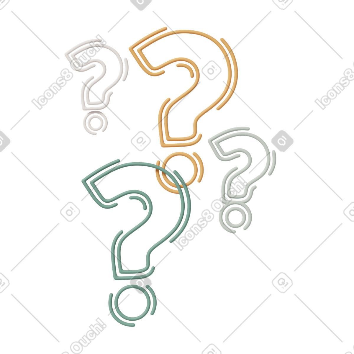 Question mark icon illustration in 3D Casual life style download in PNG, SVG