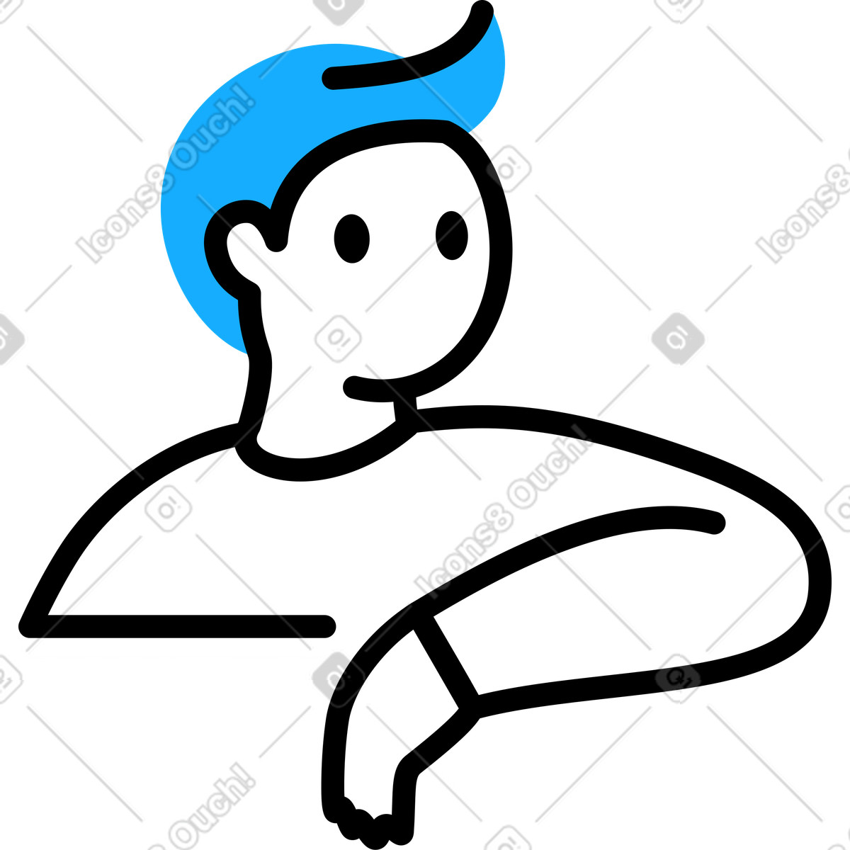 Mann, der aus dem fenster schaut-Illustration im Transistor-Stil als Download in PNG, SVG