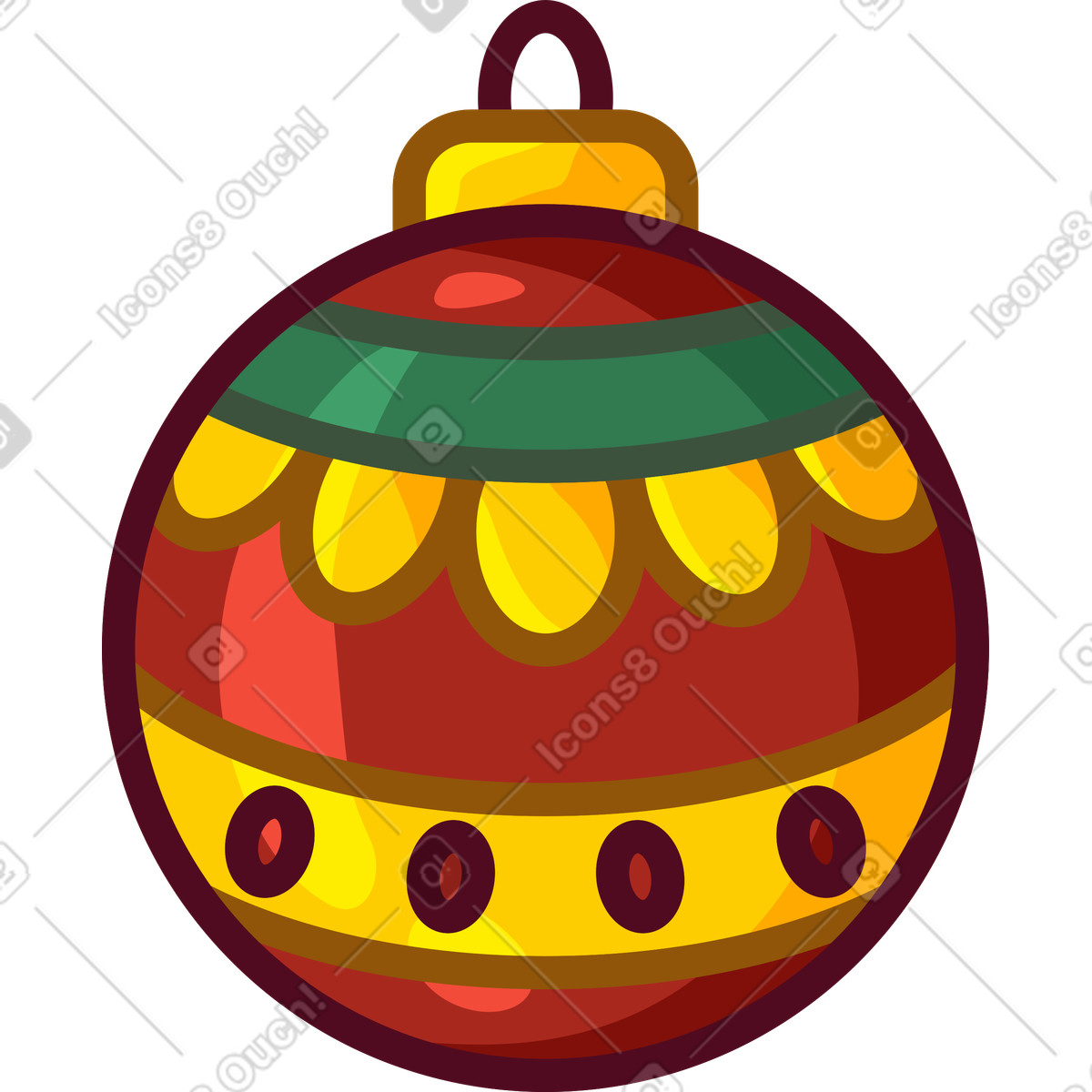 Bauble illustration in Festicon style download in PNG, SVG