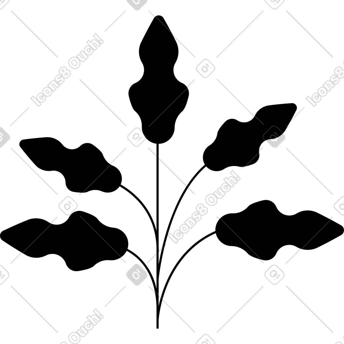 Pflanze-Illustration im Burgundy-Stil als Download in PNG, SVG