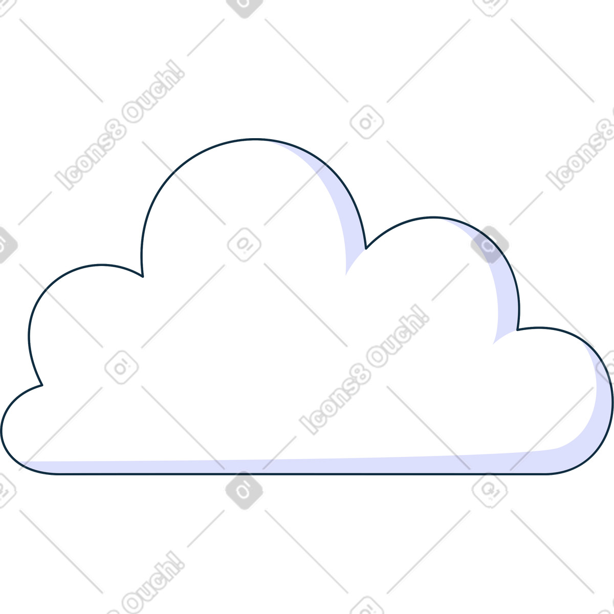 Nube illustrazione in stile Bubble gum scarica in PNG, SVG