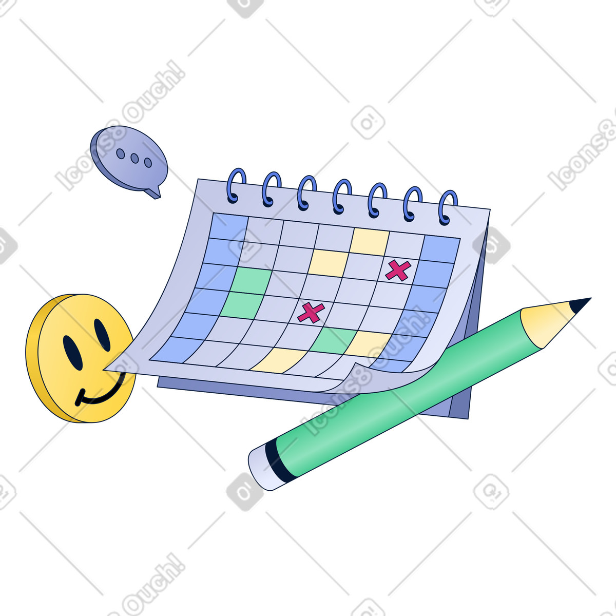Ilustração de Planejar e marcar datas no calendário em PNG e SVG